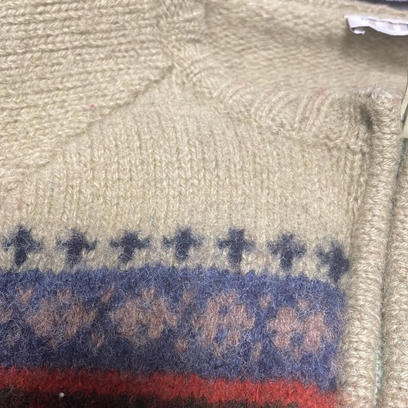 Vintage Paul Harris Nordic Fair Isle Shetland Wool Full Zip Sweater Sz S - Picture 13 of 16
